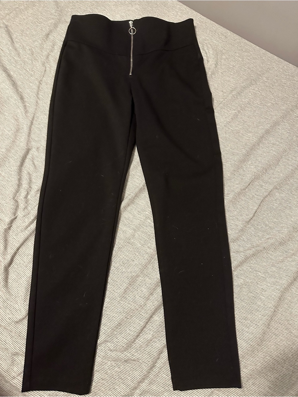 Ardene Black High-Waist Zip-Front Leggings